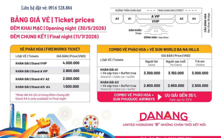 Vé xem pháo hoa Đà Nẵng 2026 & Vé du thuyền Sông Hàn giá tốt nhất